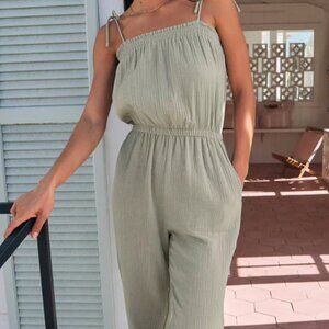 Kiara Gauze Jumpsuit Pale Jade